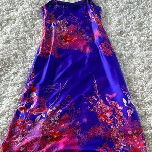 Banana Republic Midi Slip Dress - Purple/Fuschia/Red Print